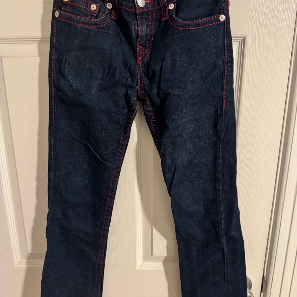 True Religion Kids Dark Blue Jeans with Red Stitching